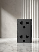 2 gang 2-Pin + Earth Euro-American Socket Matt