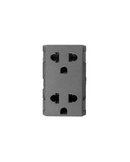2 gang 2-Pin + Earth Euro-American Socket Matt