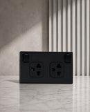 2 gang 2-Pin + Earth Switched Euro-American Socket