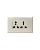 2 gang 2-Pin + Earth Universal Socket
