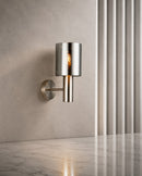 JETRO/SC Wall lamp in Smoke glass - Satin Nickel
